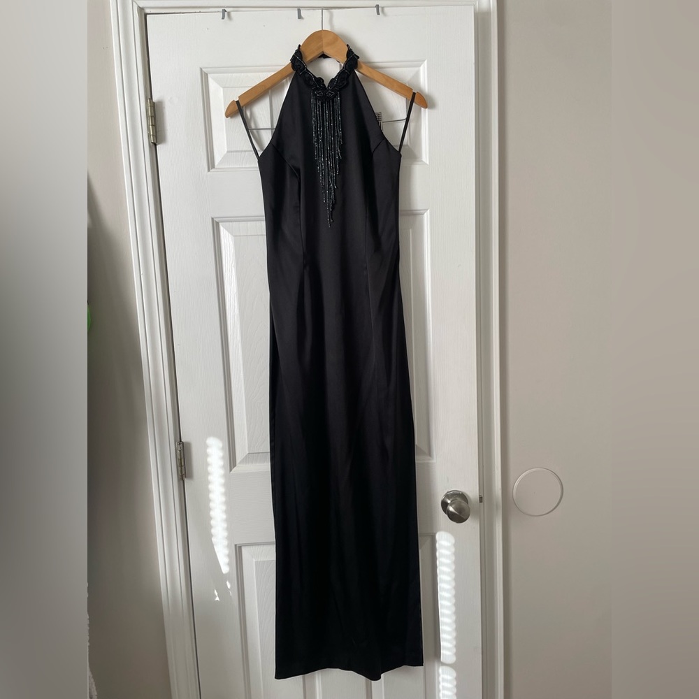VINTAGE Y2K Jessica McClintock Gunne Sax Millennium 2000 Beaded Halter Dress